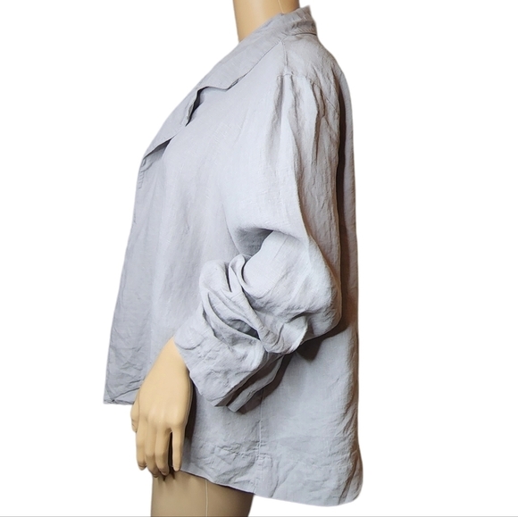 Bryn Walker linen open front grey cardigan - Picture 12 of 17